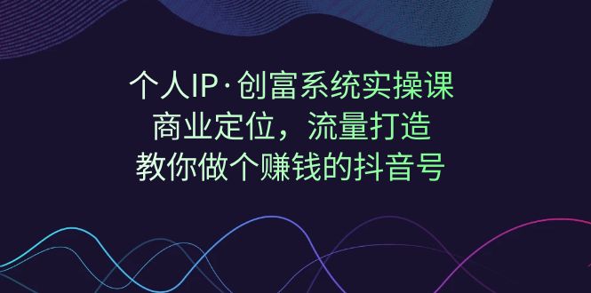 个人IP·创富系统实操课：商业定位，流量打造，教你做个赚钱的抖音号-酷吧易资源网