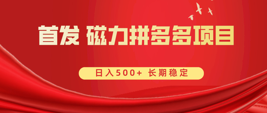 首发 磁力拼多多自撸 日入500+-酷吧易资源网