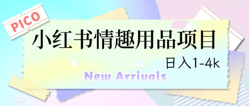 最新小红书情趣用品项目，日入1-4k-酷吧易资源网