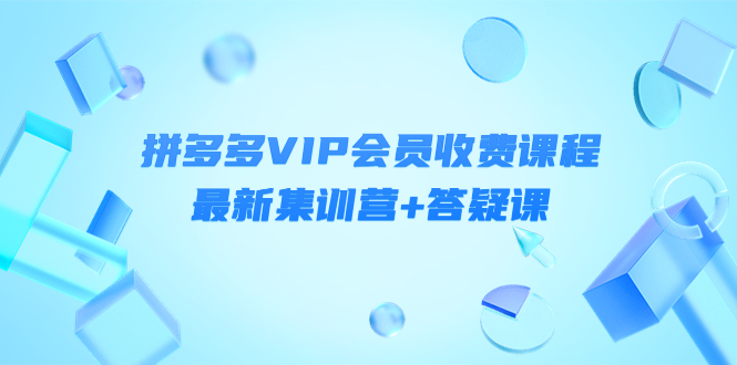 某社群·拼多多VIP会员收费课程，最新集训营+答疑课-价值3299元￼-酷吧易资源网