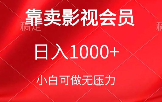 靠卖影视会员，日入1000+，落地保姆级教程，新手可学-酷吧易资源网