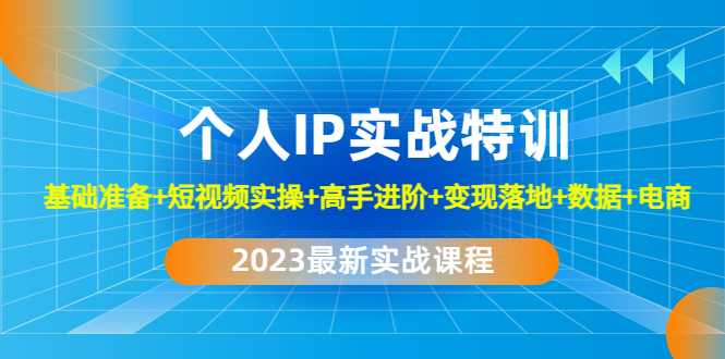 2023个人IP实战特训：基础准备+短视频实操+高手进阶+变现落地+数据+电商-酷吧易资源网